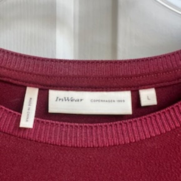 In Wear. Burgundy Sweater. 3/4 sleeve. Size  L. - Picture 2 of 2